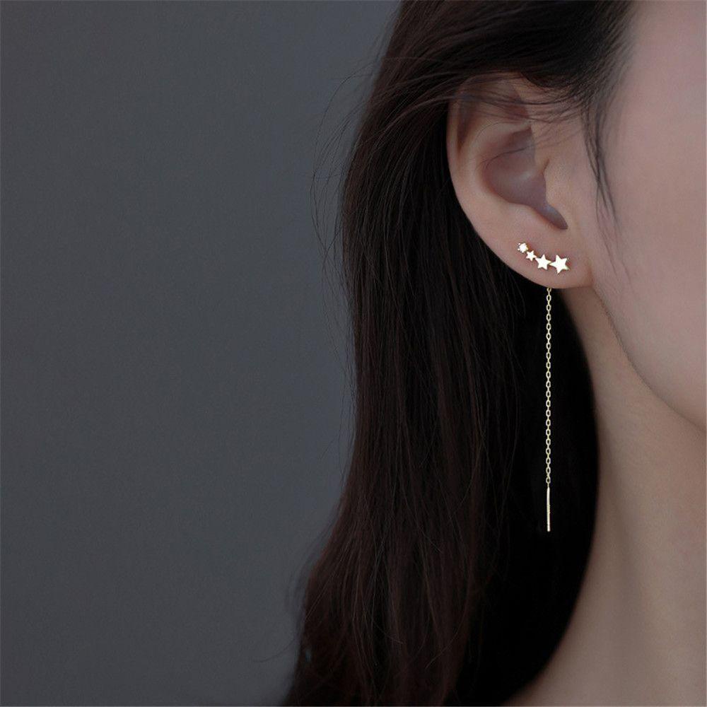 FUTURE Fashion Dangle Drop Earrings|Charm Straight Hanging Eardrop Tassel Wire Chain Women Climb Star Jewelry Long Wire Heart Beads Pendants/Multicolor