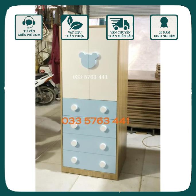 Tủ quần áo cho bé gỗ MDF phủ melamin chống nước kích thước 1,4 mét - 1,6 mét