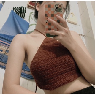 Áo yếm len cột dây
