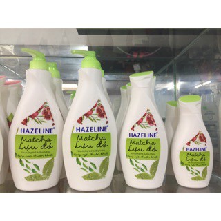 Sữa dưỡng thể Hazeline dưỡng trắng da Matcha-Lựu đỏ 230 ml