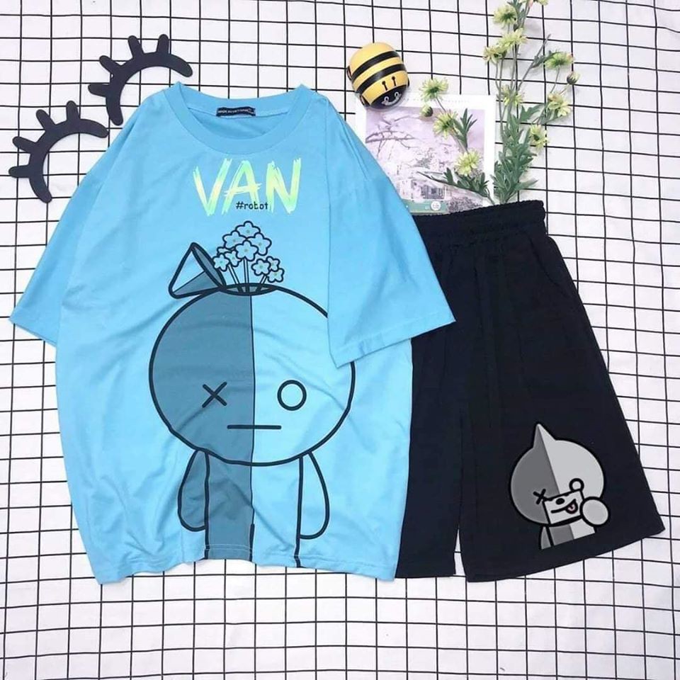 Set bộ quần áo nữ Unisex Bộ BT21, set đồ Unisex form rộng Molly Fashion | BigBuy360 - bigbuy360.vn