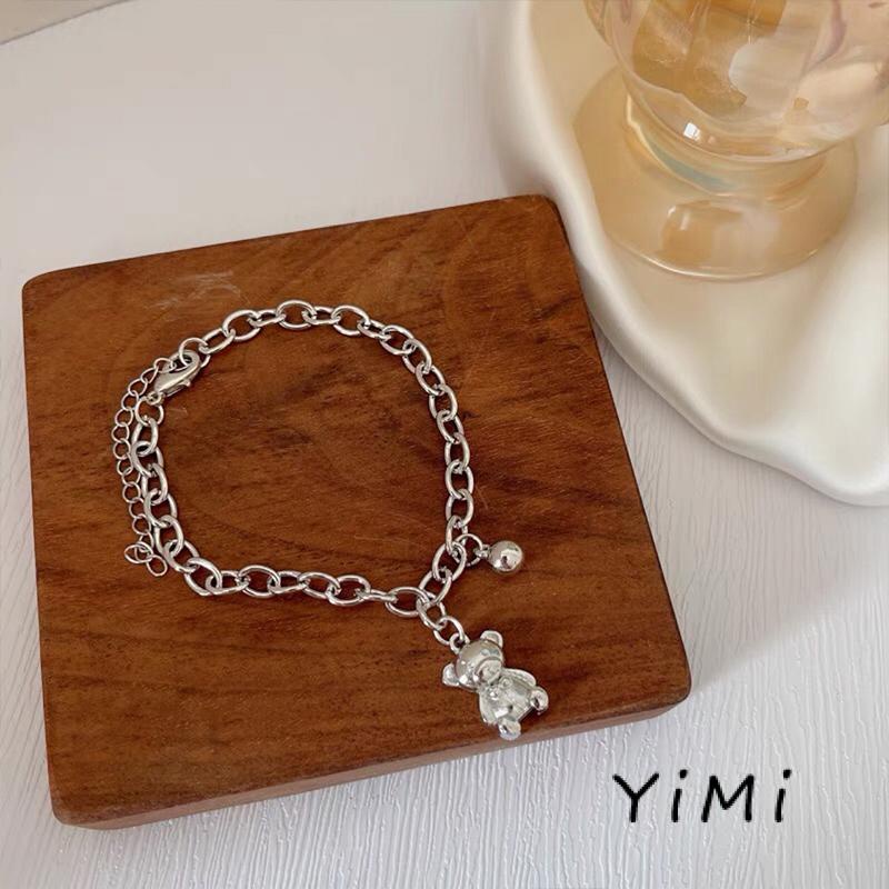 Vòng Tay Kim Loại Mặt Hình Chú Gấu Dễ Thương Dành Cho Nữ