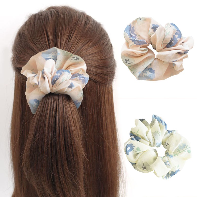 Dây Buộc Tóc Co Dãn Họa Tiết Hoa Thời Trang Cho Nữ