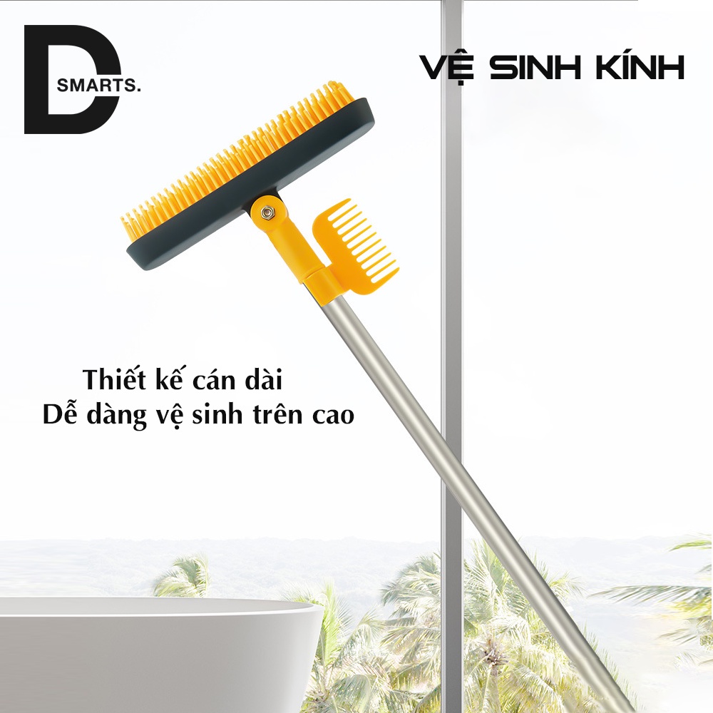 Cây chà sàn nhà tắm chất liệu Silicon chống xước đa năng kèm gạt kính thông minh