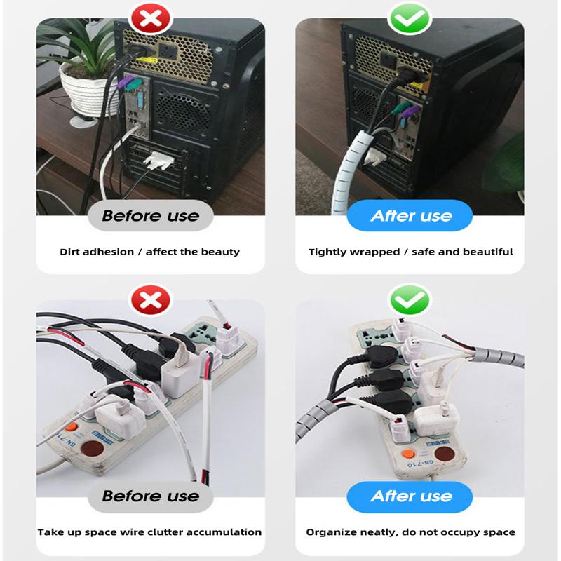 Kẹp ống HDOORLINK bảo vệ dây cáp xoắn ốc linh hoạt gọn gàng cao cấp tiện dụng