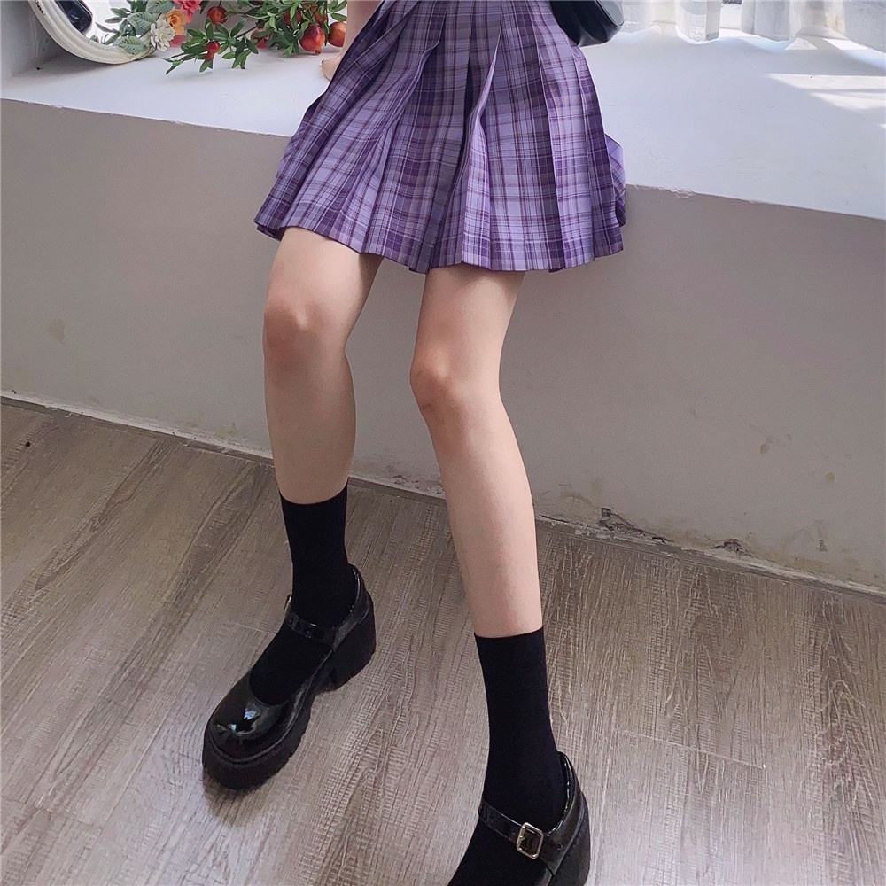 Jk Tất Bắp Chân Trơn Trắng Đen, Vớ Lolita Cosplay Học Sinh Nhật Bản Học Sinh Trung Học đen dày cho nữ sinh kích thước 32/45/53cm