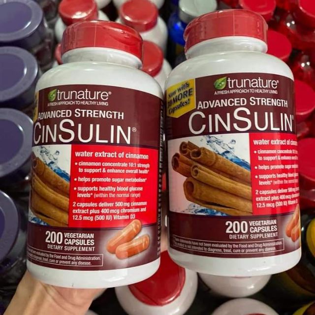 Viên uống hỗ trợ cân bằng đường huyết từ vỏ quế Trunature Advanced Strength CinSulin