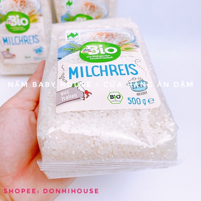Date 12/2024 - Gạo sữa hữu cơ Dm Bio Milchreis Đức / Ener Bio cho bé ăn dặm 500g