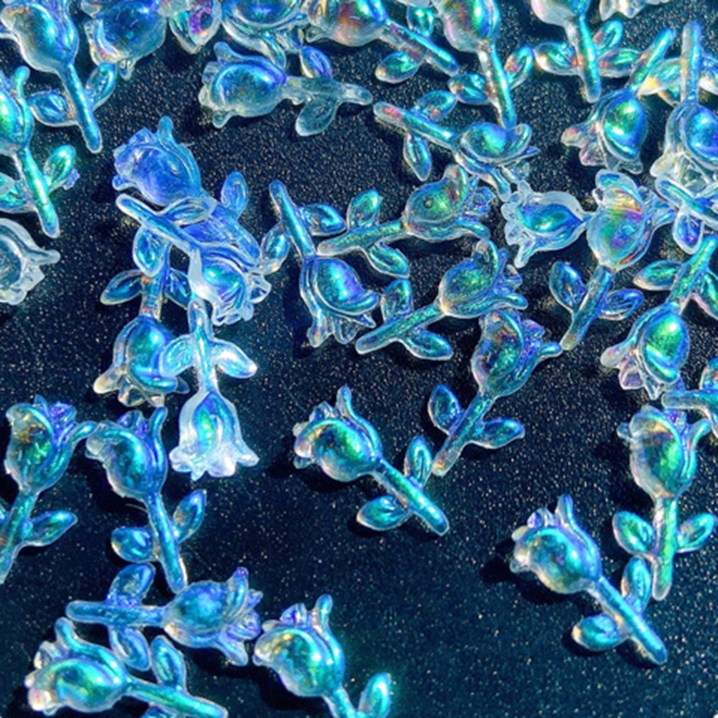 Bộ 30 Bông Hoa Hồng 3D Bằng Resin Dễ Thương Dùng Trang Trí Móng Tay