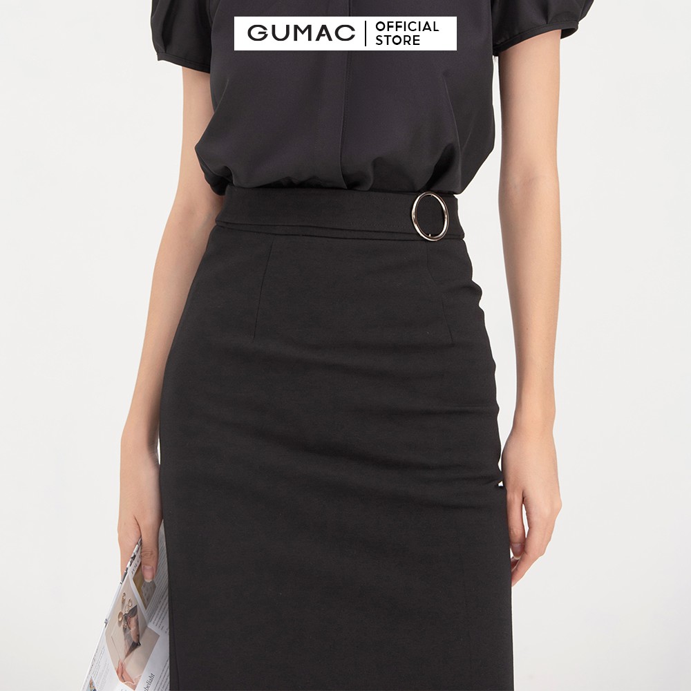 Chân váy nữ phối phụ kiện GUMAC VB743 | BigBuy360 - bigbuy360.vn