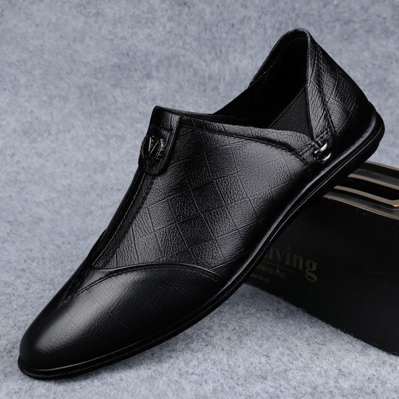 Giày Lười Bằng Da Phong Cách Hàn Quốc Sang Trọng Dành Cho Nam