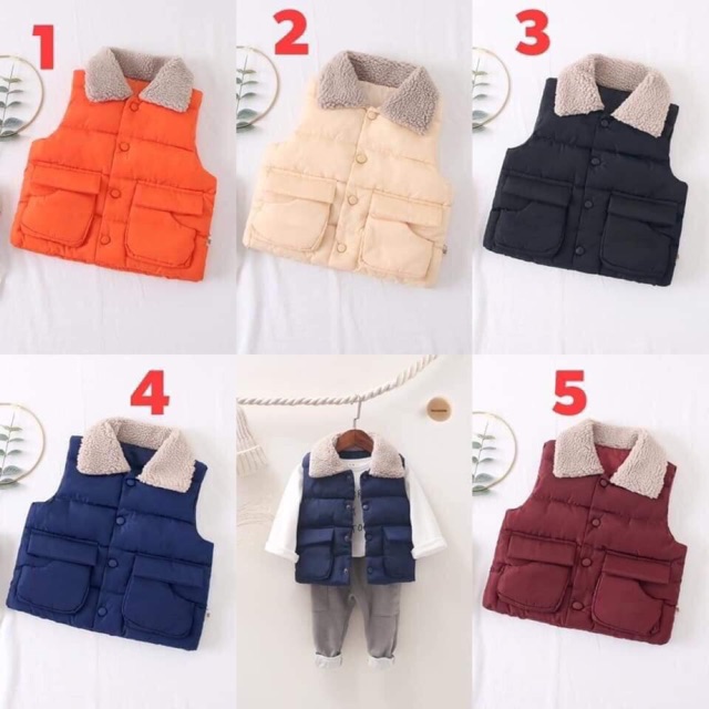 Áo khoác phao gile cổ lông xuất Hàn