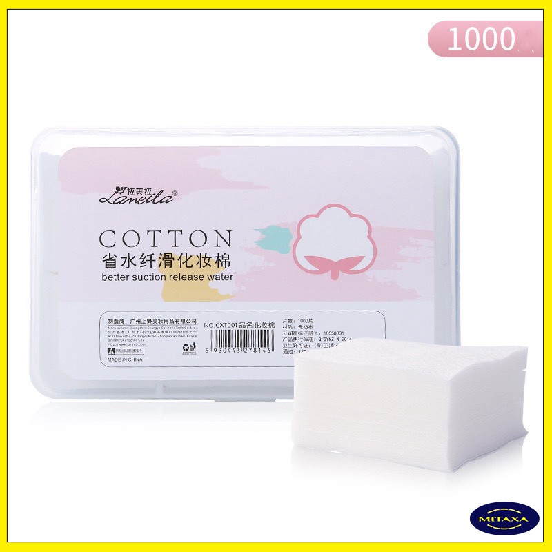 Bông tẩy trang Lameila cotton, hộp 1000 miếng