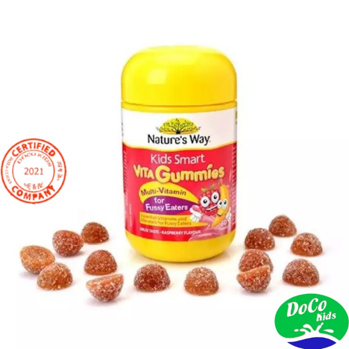 Kẹo dẻo Nature's Way Kids Smart Vita Gummies, Úc (60v) nhiều vị bổ sung vitamin,Canxi, khoáng chất cho trẻ từ 2 tuổi