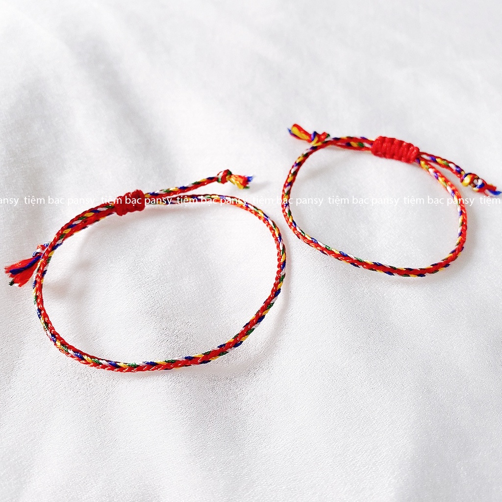 Vòng tay chỉ ngũ sắc PANSY bình an may mắn - Vòng tay handmade cho nam nữ và trẻ em