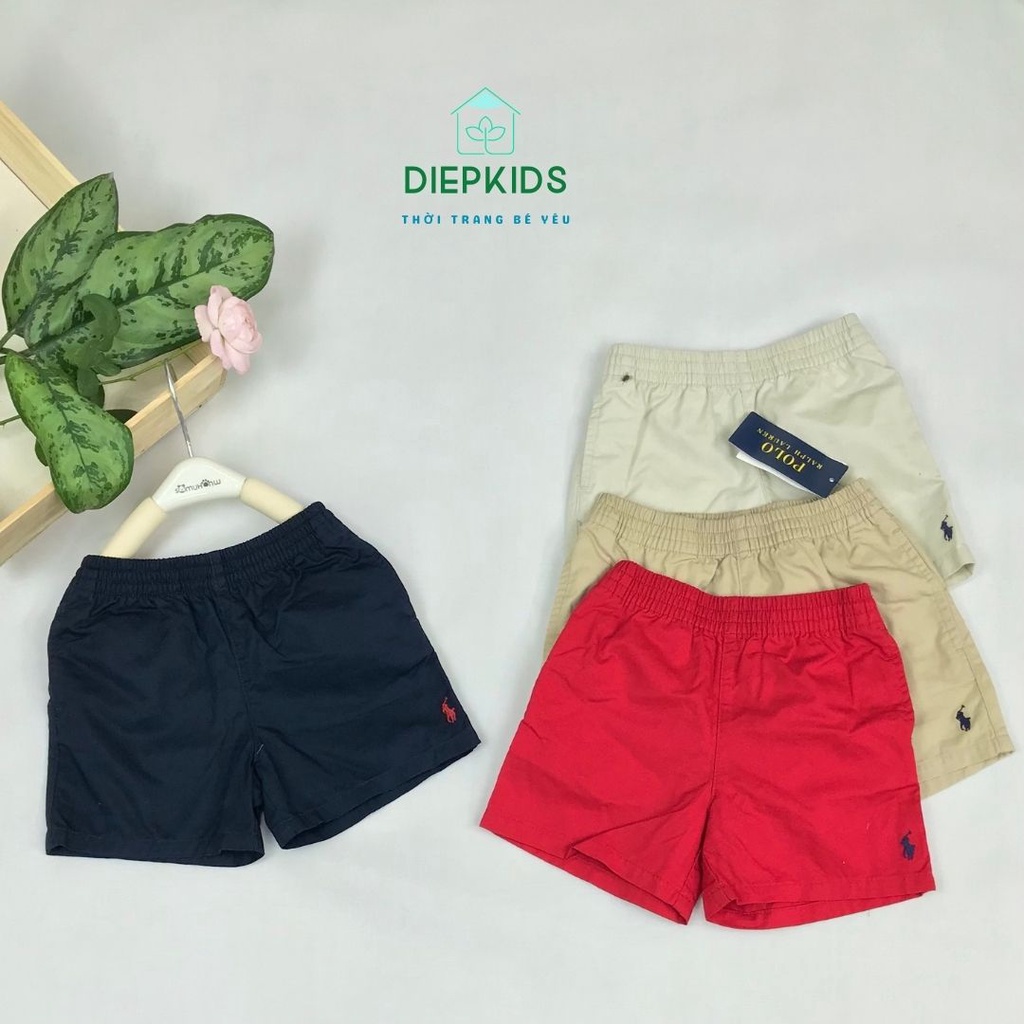 Quần đùi bé trai quần sooc kaki cho bé 6-15kg Polo xuất dư-Q13422
