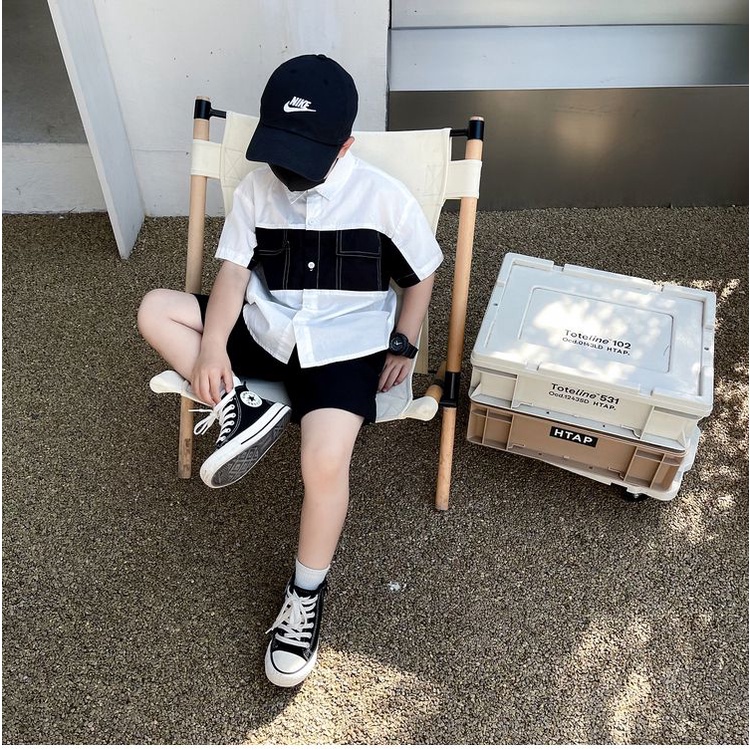 Áo Sơ Mi Mỏng Dáng Rộng Phong Cách Hàn Quốc Thời Trang Mùa Hè Mới Cho Bé Trai 0818