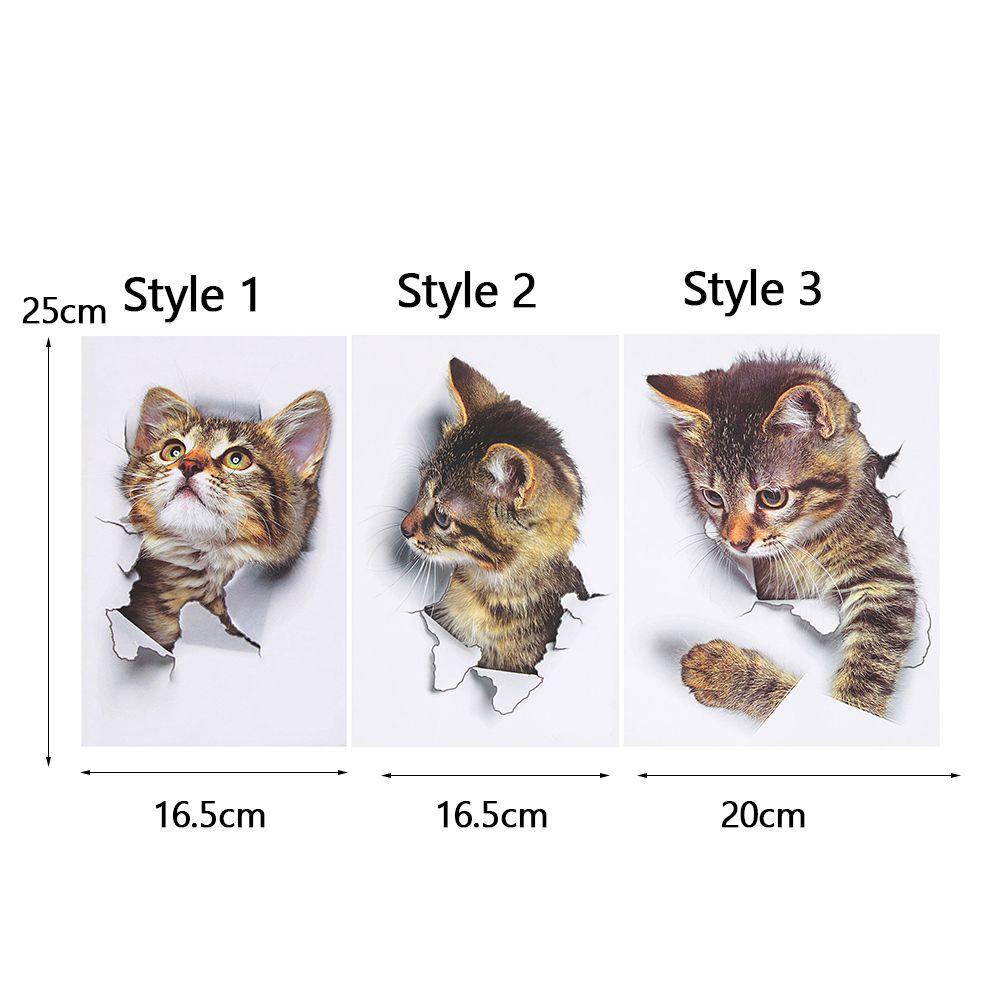Bộ 3 Miếng Dán 3D Họa Tiết Hoạt Hình Động Vật Độc Đáo Trang Trí Tủ Lạnh