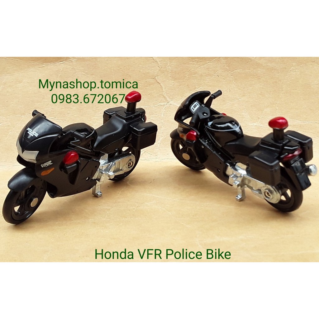 Tomica không hộp - xe môtô 2 bánh c.sát - màu đen - tặng hộp PVC