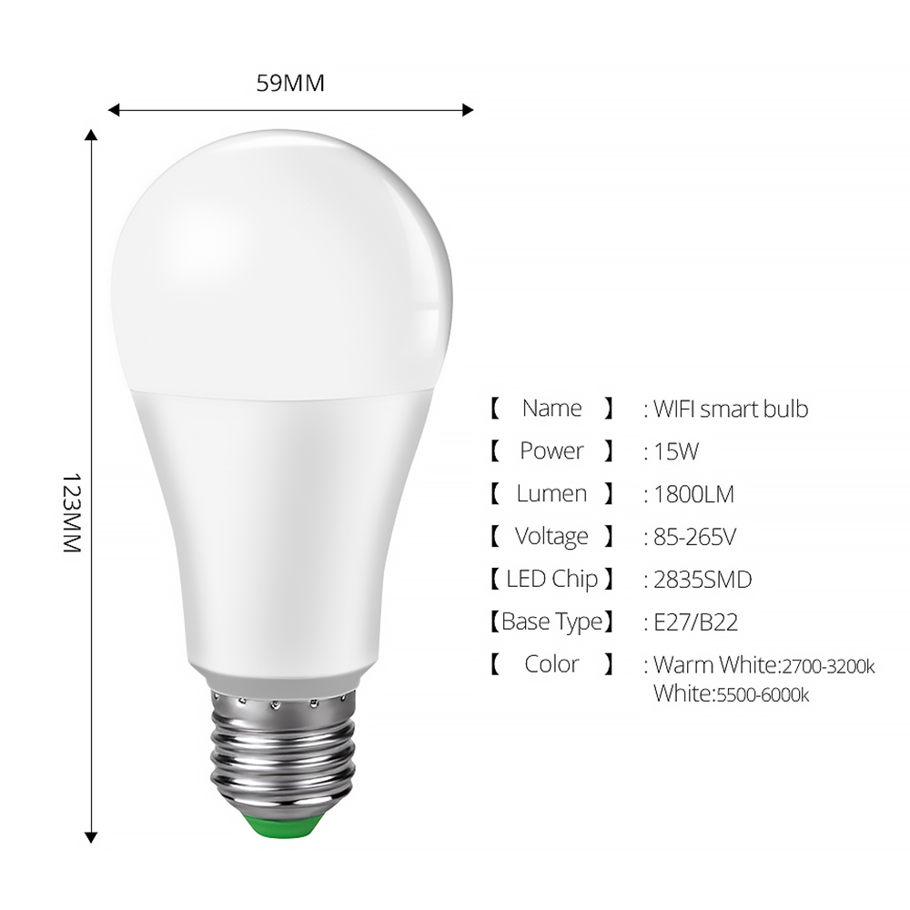 Bóng Đèn Led Thông Minh 15w 12 Bóng Tiết Kiệm Nước Điều Khiển Bằng Điện Thoại