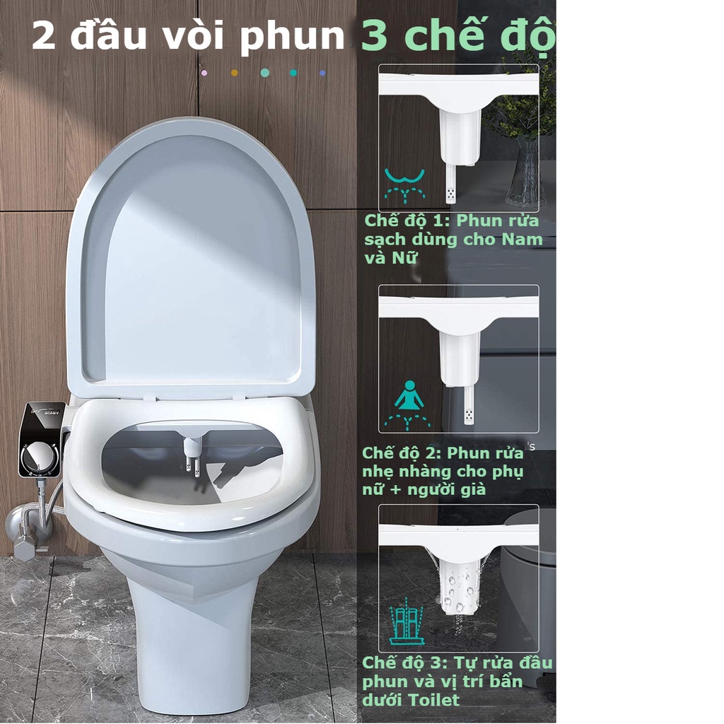 Vòi phun nước tự rửa mông cho nắp bồn cầu thông minh cần điện vòi nước rửa phân nắp bồn cầu toilet cho phụ nữ người già