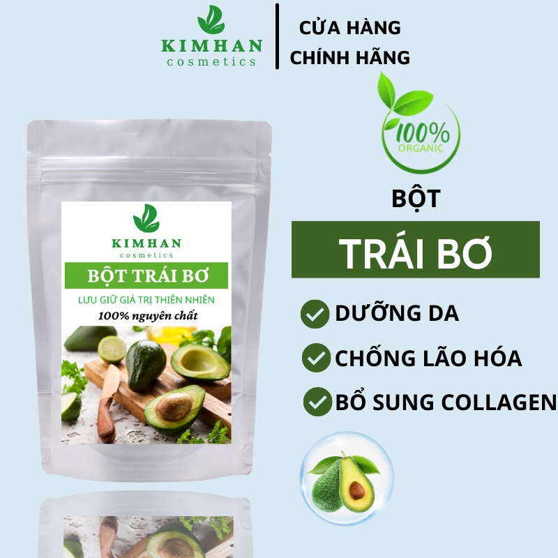 Bột đắp mặt nạ trái bơ 100% nguyên chất hanmade trắng da,mịn da(100g)