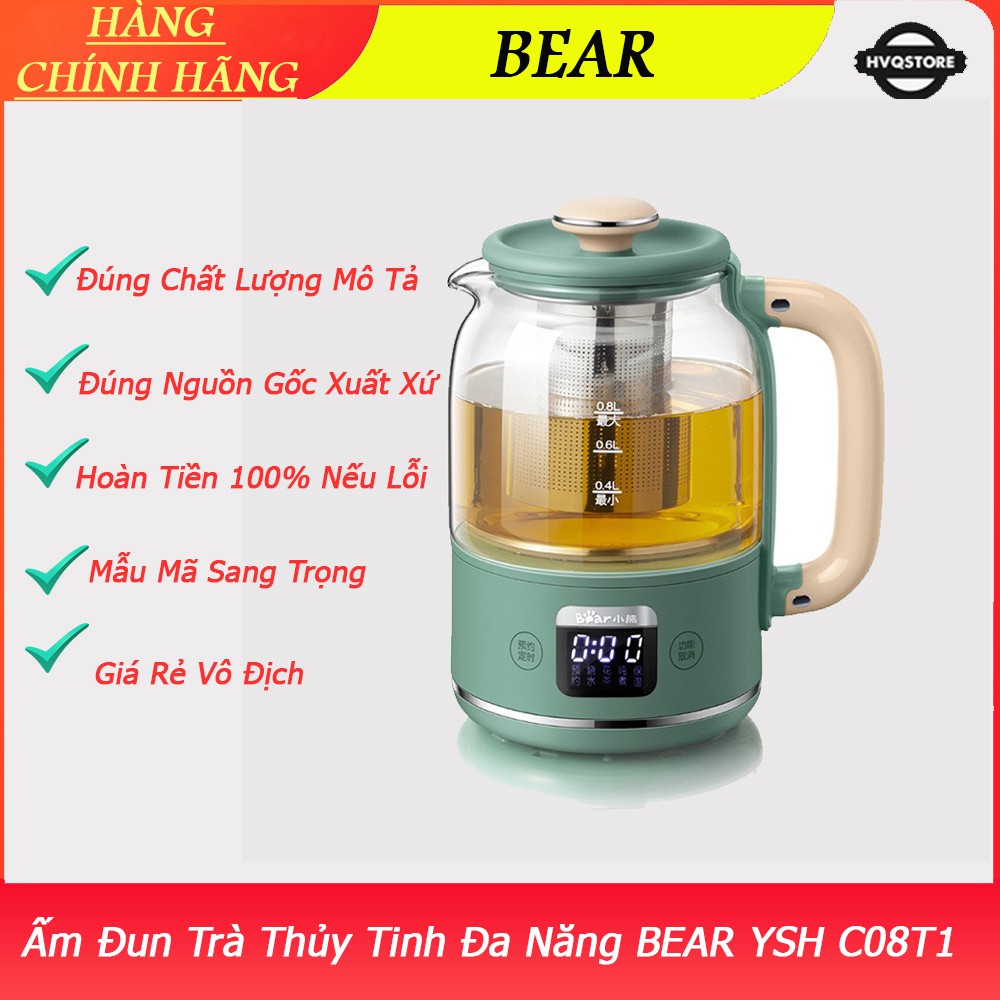 Ấm Đun Trà Thủy Tinh Đa Năng BEAR YSH C08T1 08L