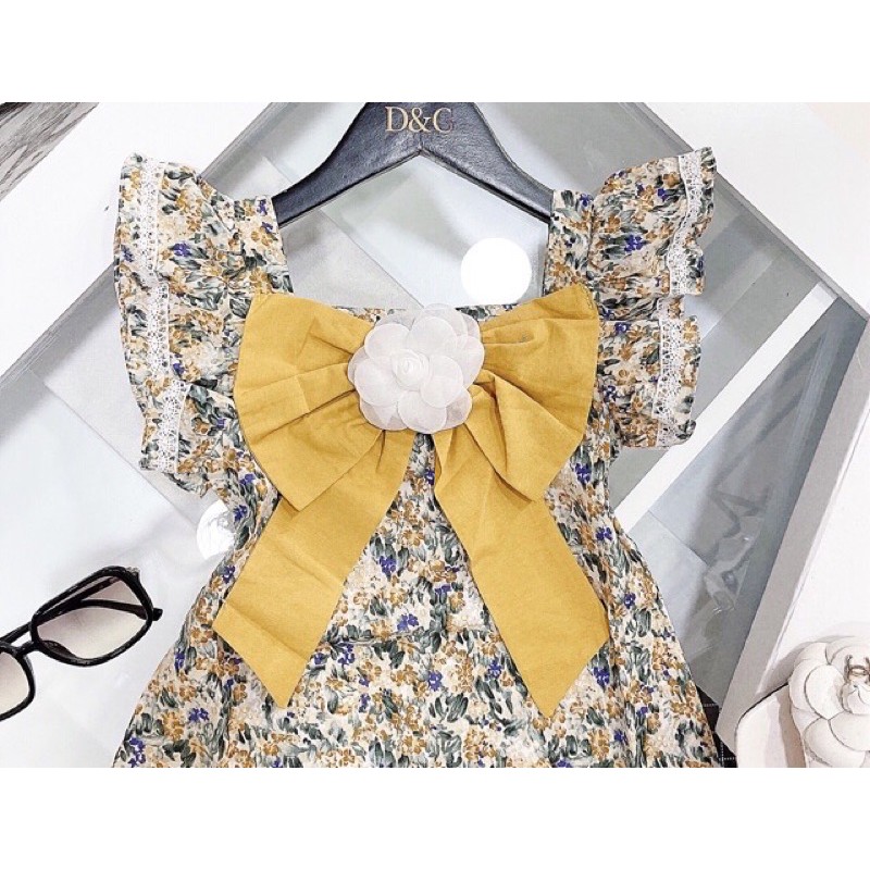 VÁY HOA NHÍ NƠ XINH TAY CÁNH TIÊN VIỀN REN