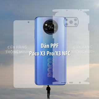 Tấm dán PocoPhone Poco X3 Pro/Poco X3 NFC dán PPF mặt trước, dán mặt sau, dán màn hình, dán mặt lưng Full viền chuẩn
