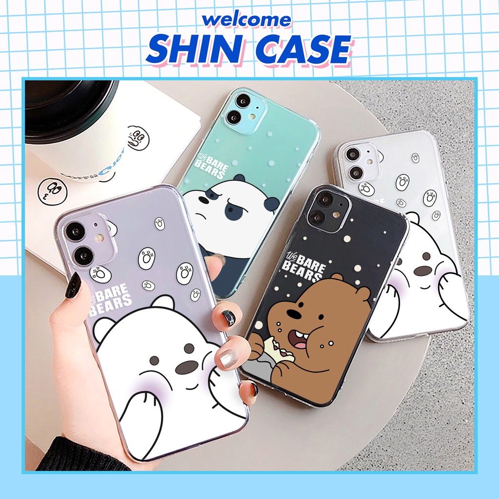 Ốp lưng iphone Bare Bear Cute viền trong chống ố 6/6plus/6s/6splus/7/7plus/8/8plus/x/xs/11/12/pro/max/plus/promax