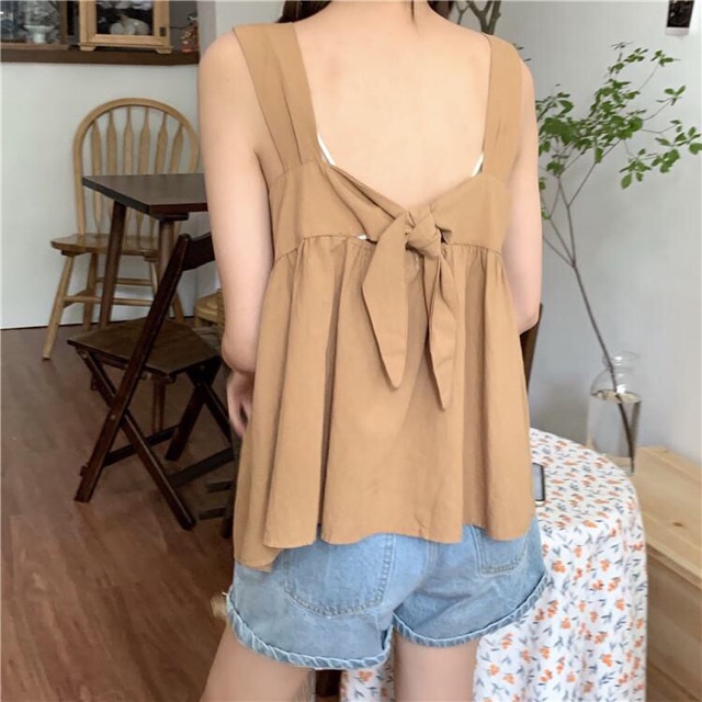 ( CÓ ẢNH THẬT ) ÁO HAI DÂY ĐŨI THẮT NƠ LƯNG 3 MÀU | BigBuy360 - bigbuy360.vn