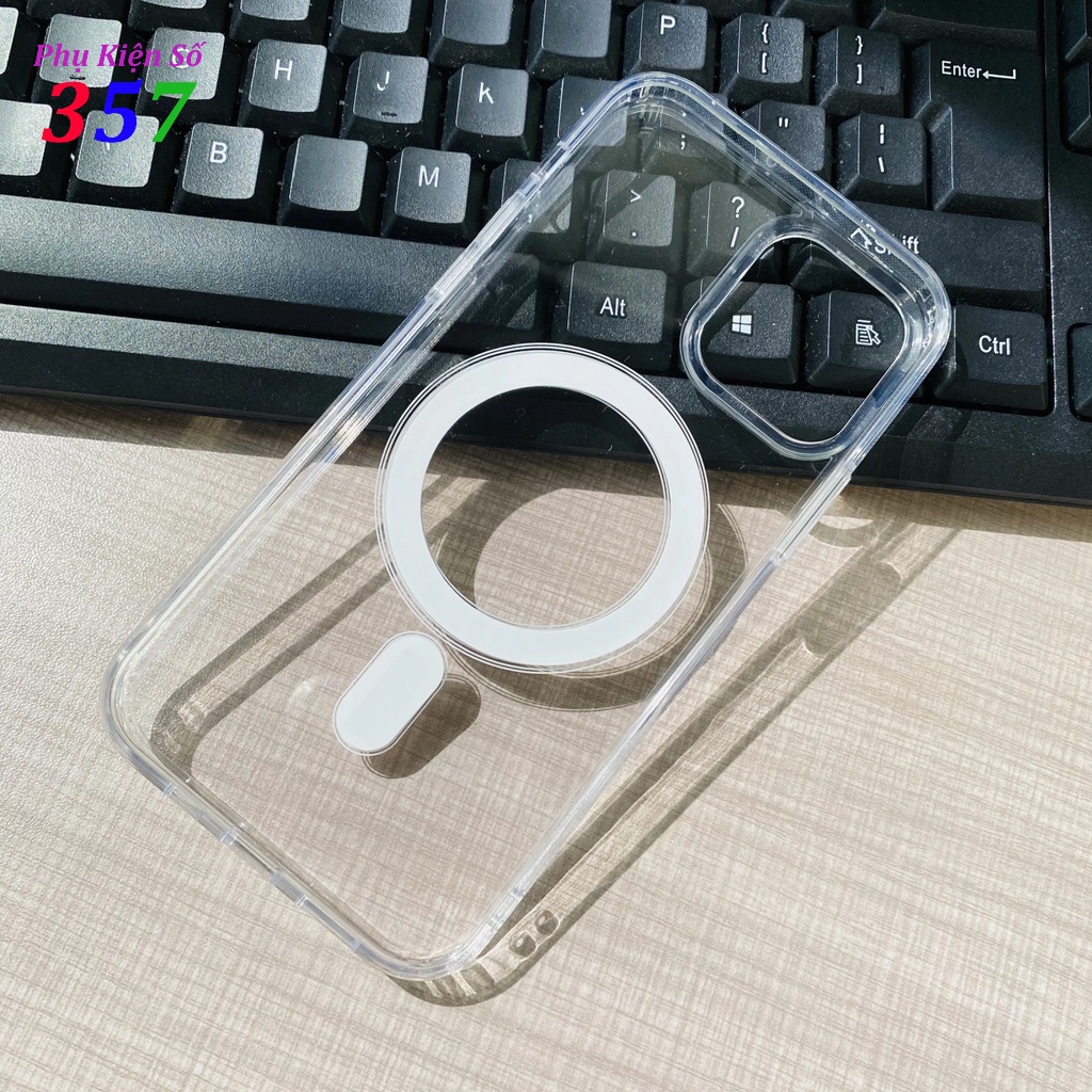 Ốp lưng iphone trong suốt từ tính Magnetic Case Chống Sốc Cao Cấp Cho iP X/XS đến 14 ProMax  -  hỗ trợ sạc không dây