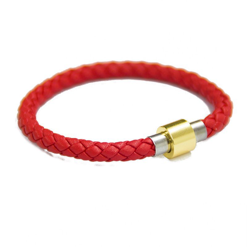 Vòng đeo tay bằng da có móc bằng kim loại