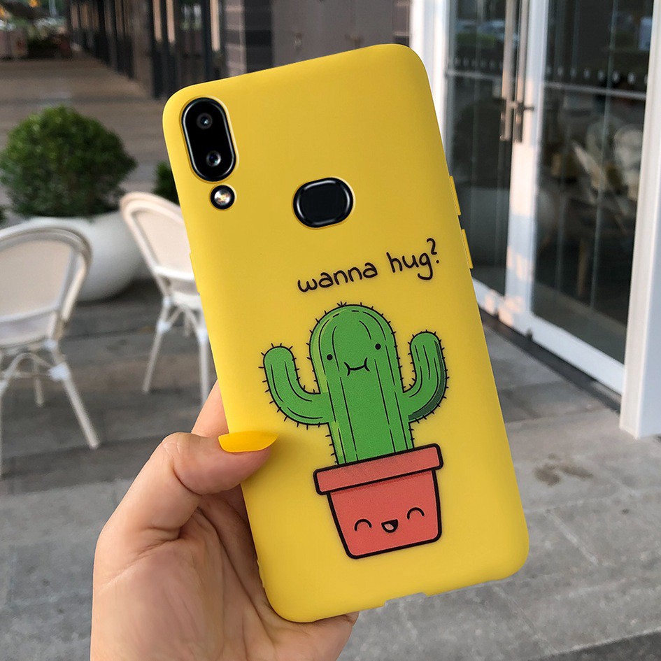 Ốp điện thoại mềm họa tiết xương rồng/chuối màu vàng mặt nhám cho Samsung A10S A20S A20 A30 A50 A30s A50s A40 A70 A10 | BigBuy360 - bigbuy360.vn