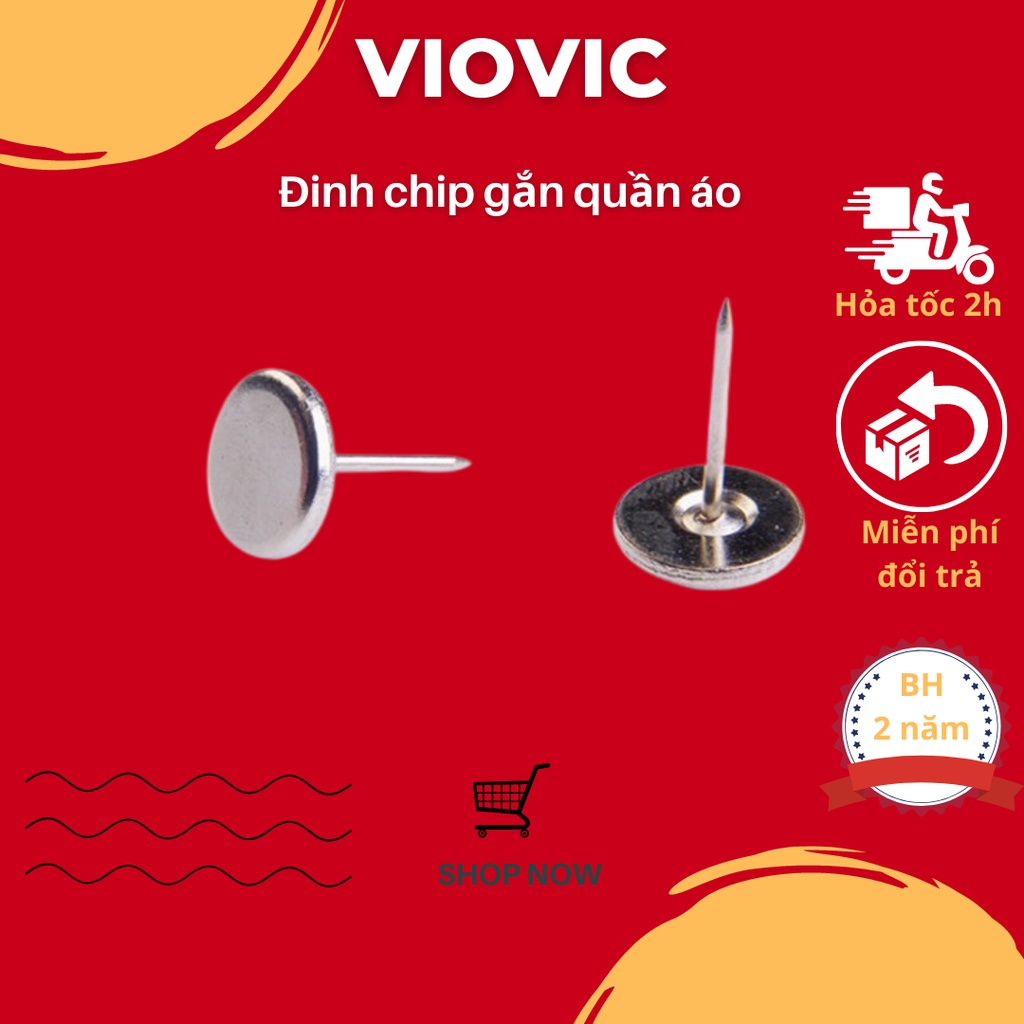 Đinh ghim chip 500 cái chống gỉ kết hợp với tem từ cứng gắn vào quần áo giúp chống trộm quần áo kích thước 16mm