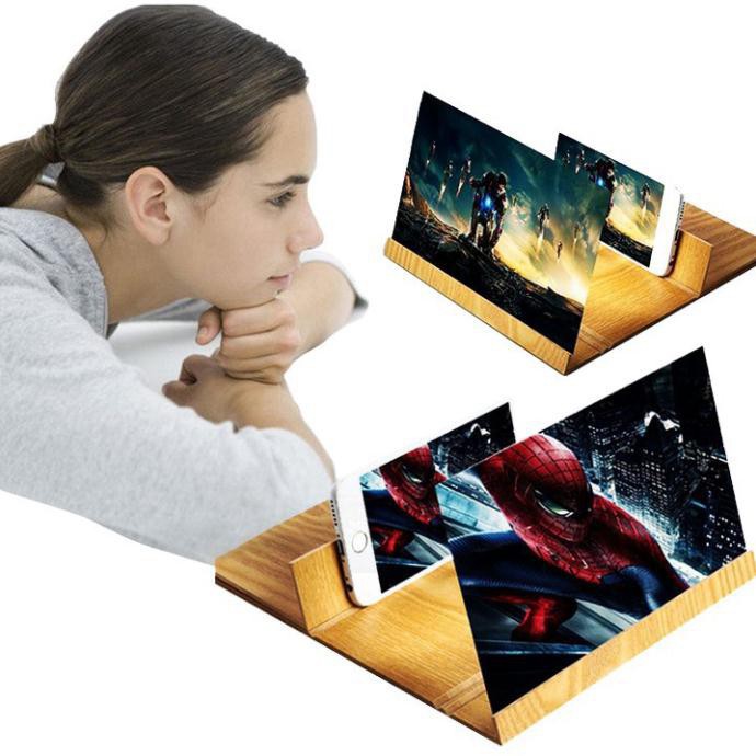 Kính Xem Phim Phóng Đại Hình Ảnh Điện Thoại 3D Gỗ Thế Hệ Mới 2020 "