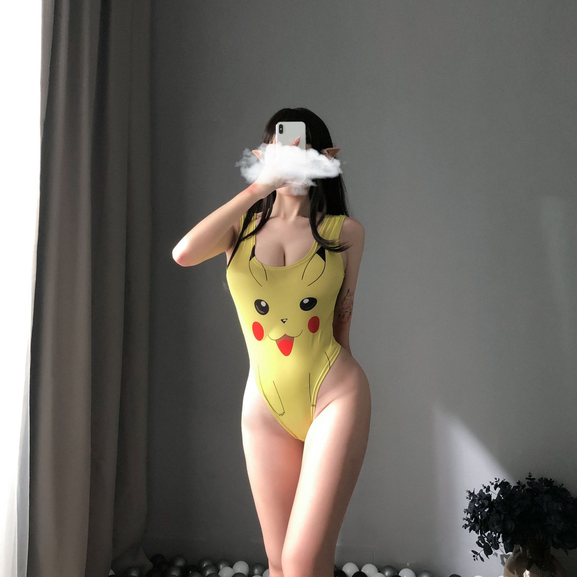 Áo liền quần lót một mảnh họa tiết hoạt hình độc đáo thiết kế co giãn thời trang gợi cảm cho nữ | BigBuy360 - bigbuy360.vn