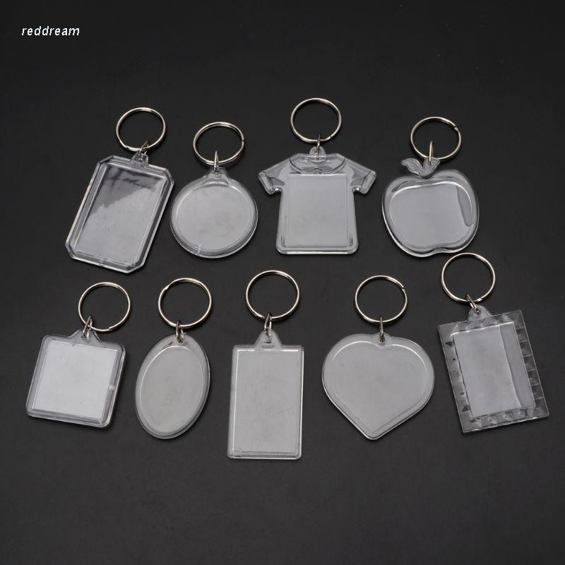 Set 10 móc khóa acrylic trong suốt dùng để đựng ảnh độc đáo