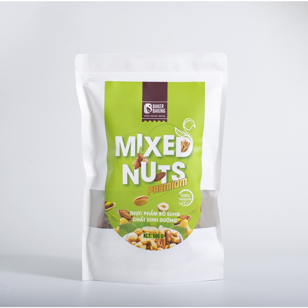 Hạt Ăn Liền MIXED NUTS PREMIUM Baker Baking Hạt dẻ, Hạnh Nhân, Óc Chó, Điều, Hạt Bí