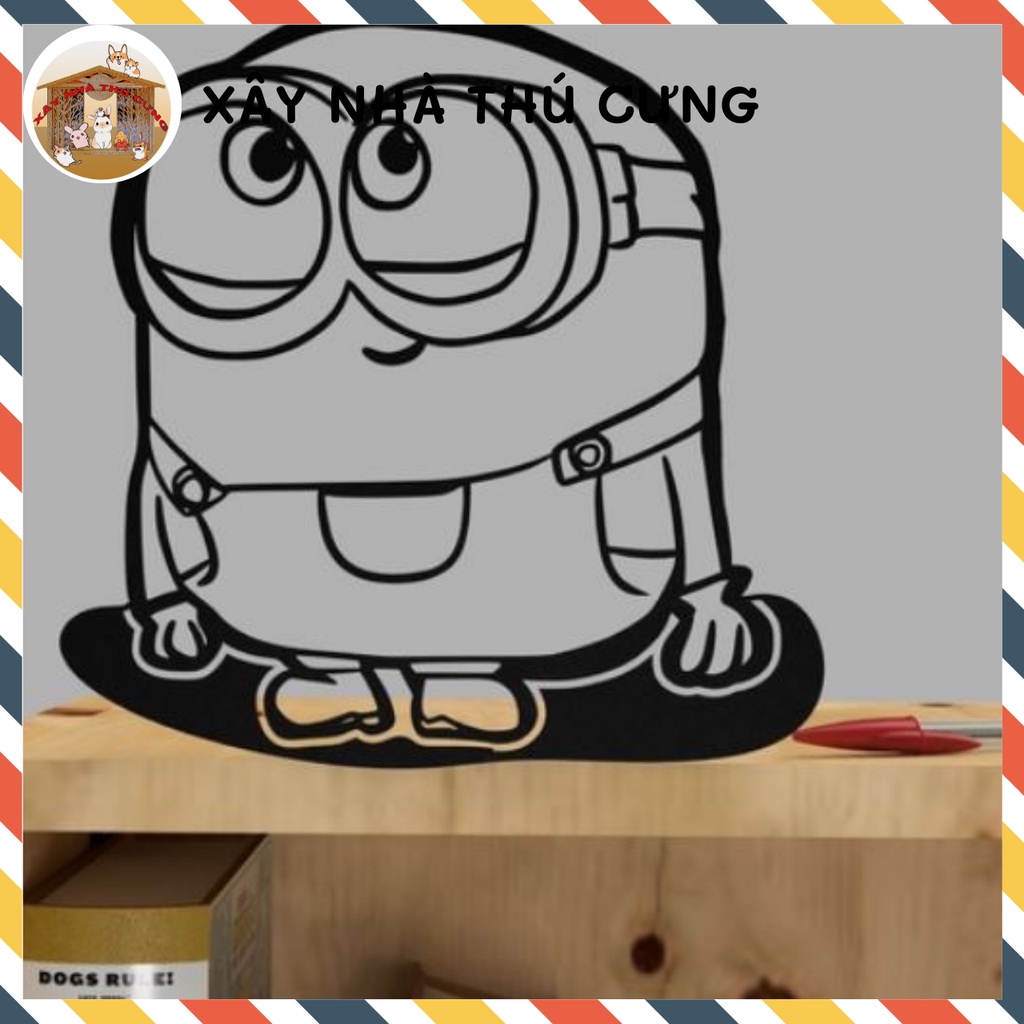 Tranh dán tường dập nổi 3D nhựa cao cấp minon decol - trang trí phòng ngủ, phòng khách, quán cafe, nhà cửa - ms36