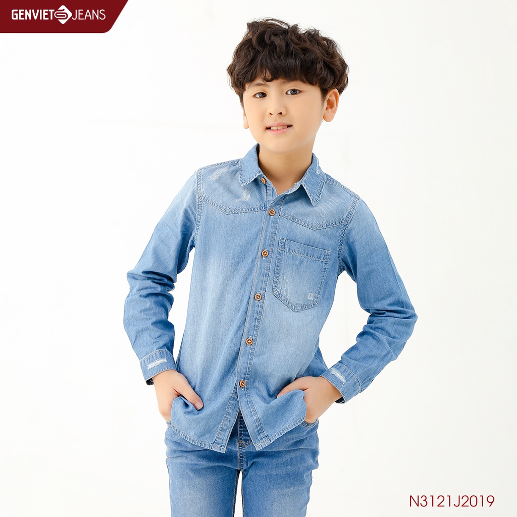 Áo Somi Jeans Phối Xước Bé Trai GENVIET N3121J2019