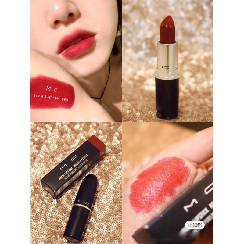 Son MAC Mịn Lì 612 Russian Red Màu Đỏ Đậm 3g Matte Lipstick - Fairy Beauty