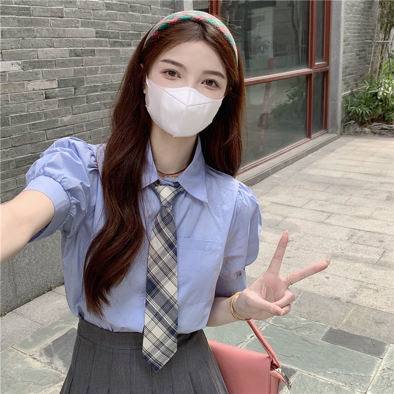 Áo sơ mi COZOKC tay ngắn dáng ôm kiểu đơn giản thời trang