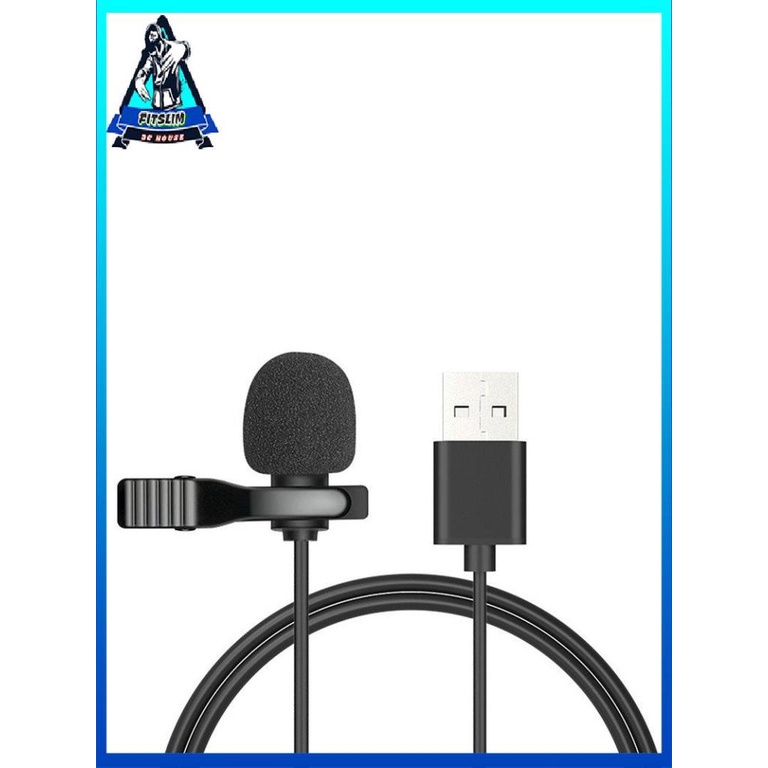 [Fitslim] USB Mini Microphone 1.5m Lavalier Mic Clip-on For Computer Recording Chat