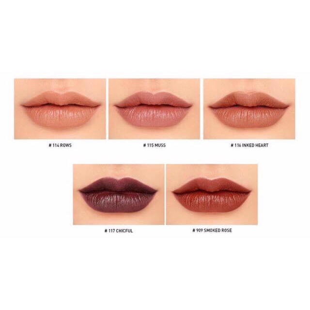 [ 114 ~ 117 và 909 ] Son thỏi lì 3CE Mood Recipe Lip Color