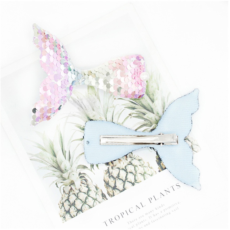 Kẹp tóc sequin hình nàng tiên cá phong cách Hàn Quốc dễ thương cho bé