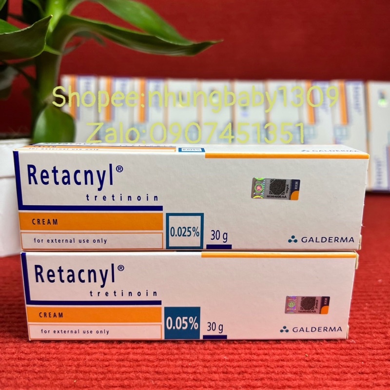 Retacnyl Tretinoin 0.025% 0.05% (30g) chống lão hoá,mụn da sần sùi