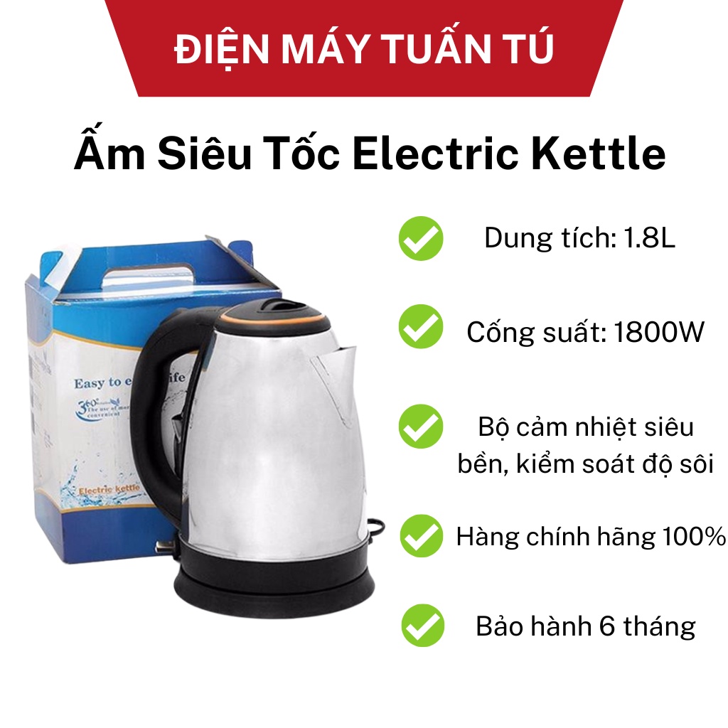 Ấm siêu tốc bình siêu tốc Electric Kettle tự sôi cao cấp kiểm soát nhiệt độ chính xác hàng chính hãng