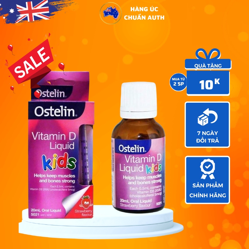 Ostelin Vitamin D3 Liquid Kids dạng nước cho bé 20ml