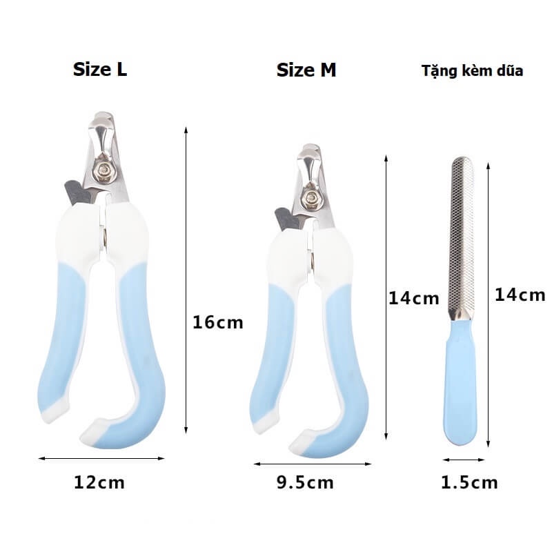 Bộ kềm cắt móng kèm giũa móng cho chó mèo - size lớn
